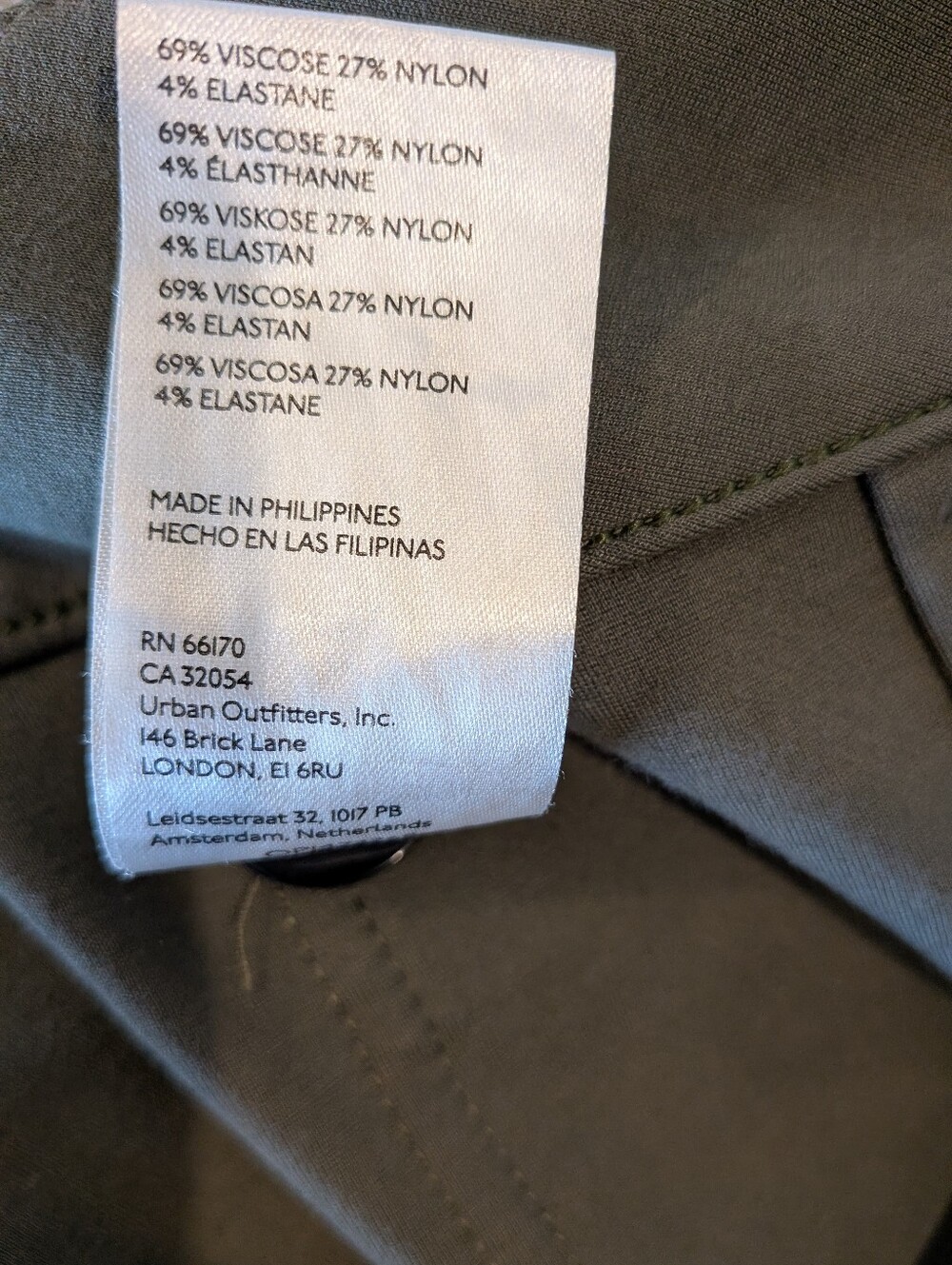 Anthropologie Maeve Colette Wide Leg Cropped Pants Olive Green Size 16 - Picture 14 of 14